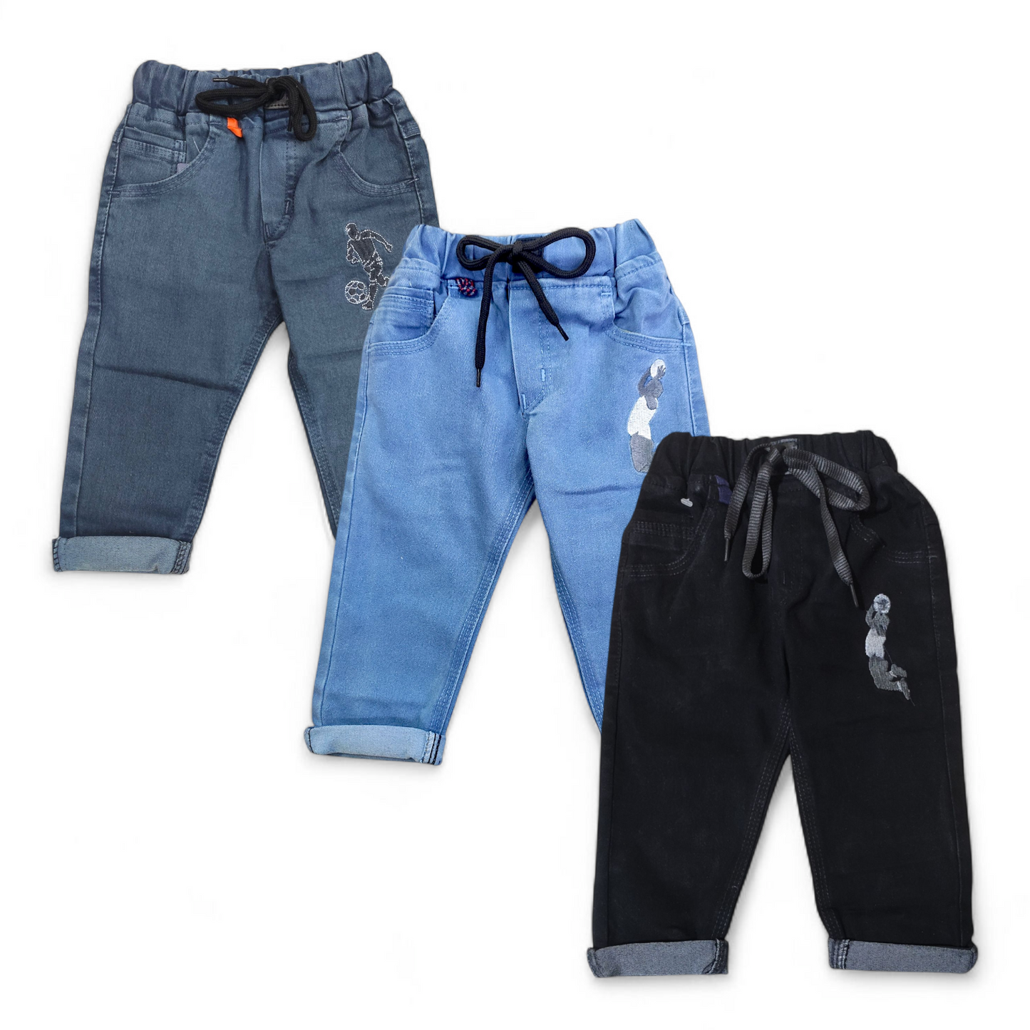 Pack of 3 Kids’ Denim Jogger Pants | 6 months to 3 years