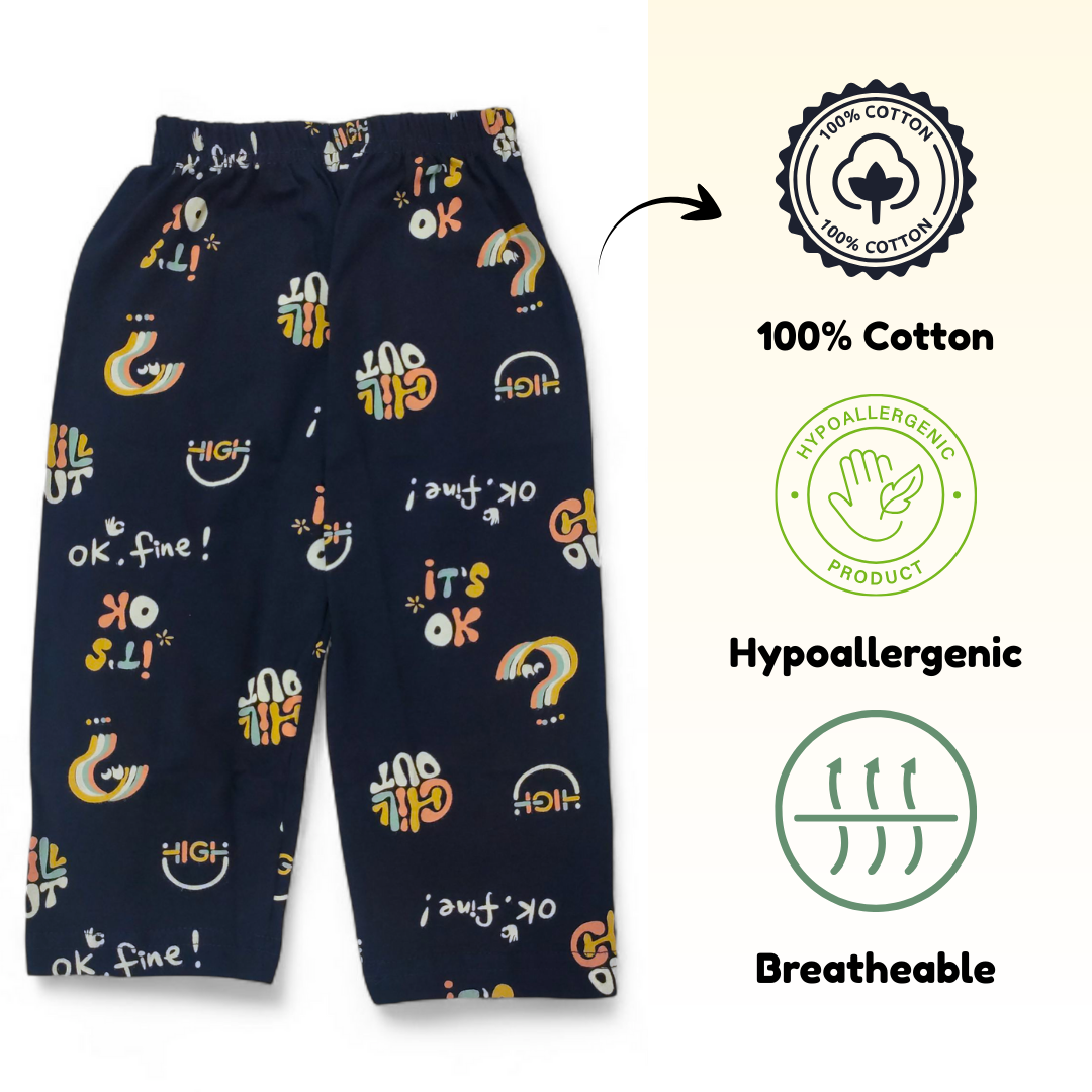 Pack of 5 Kids Cotton Track Pants | Soft & Breathable Pajamas (0–3 Years)